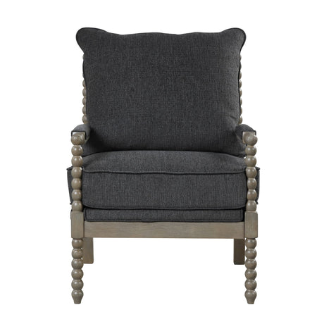 Hanako Accent Chair in Charcoal And Antique Grey - detail view