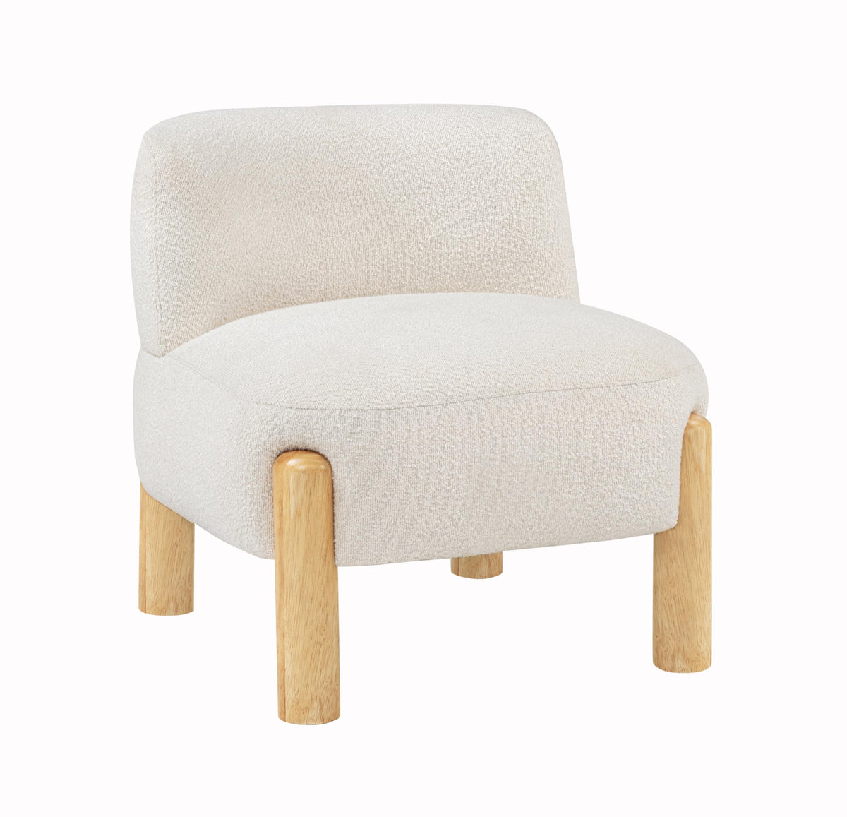 Calisto Modern Scandinavian Accent Chair, Cream Burlap Upholstery in White
