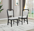 Timaro Transitional Dining Chairs with Cushioned Seat and Handle Cutout Backrest - front view