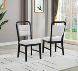 Timaro Transitional Dining Chairs with Cushioned Seat and Handle Cutout Backrest - front view