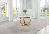 Lexington Round 44" Faux Marble Top Dining Table - front view