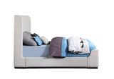 Transitional Boucle Platform, California King in Cream - angle view