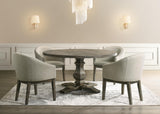 Newark Transitional Barrel Dining Chairs Fully Upholstered - front view