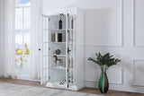 Lucinda 75" Tall Bookshelf Cabinet with Dual Glass Door Display - angle view