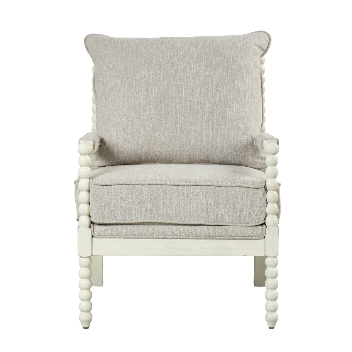Hanako Accent Chair in Beige And Off White - detail view