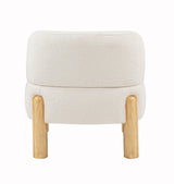 Calisto Modern Scandinavian Accent Chair, Cream Burlap Upholstery in White - room setting