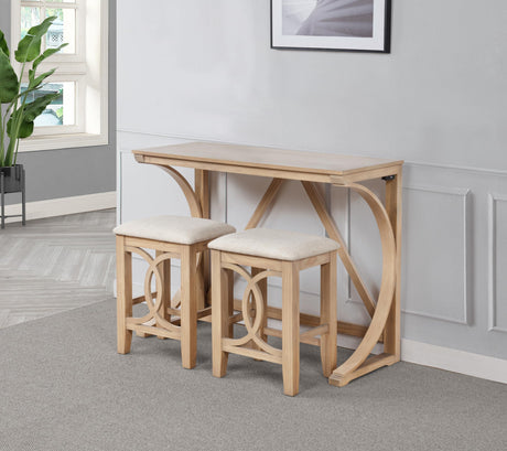 Dappelle 57" Mid-Century Modern 3-Piece Pub Dining Set - front view