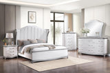 Nina White & Silver Wood Nightstand — product view 5