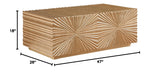 Tiffany Contemporary Gold Rectangular Coffee Table with Drawers - side view