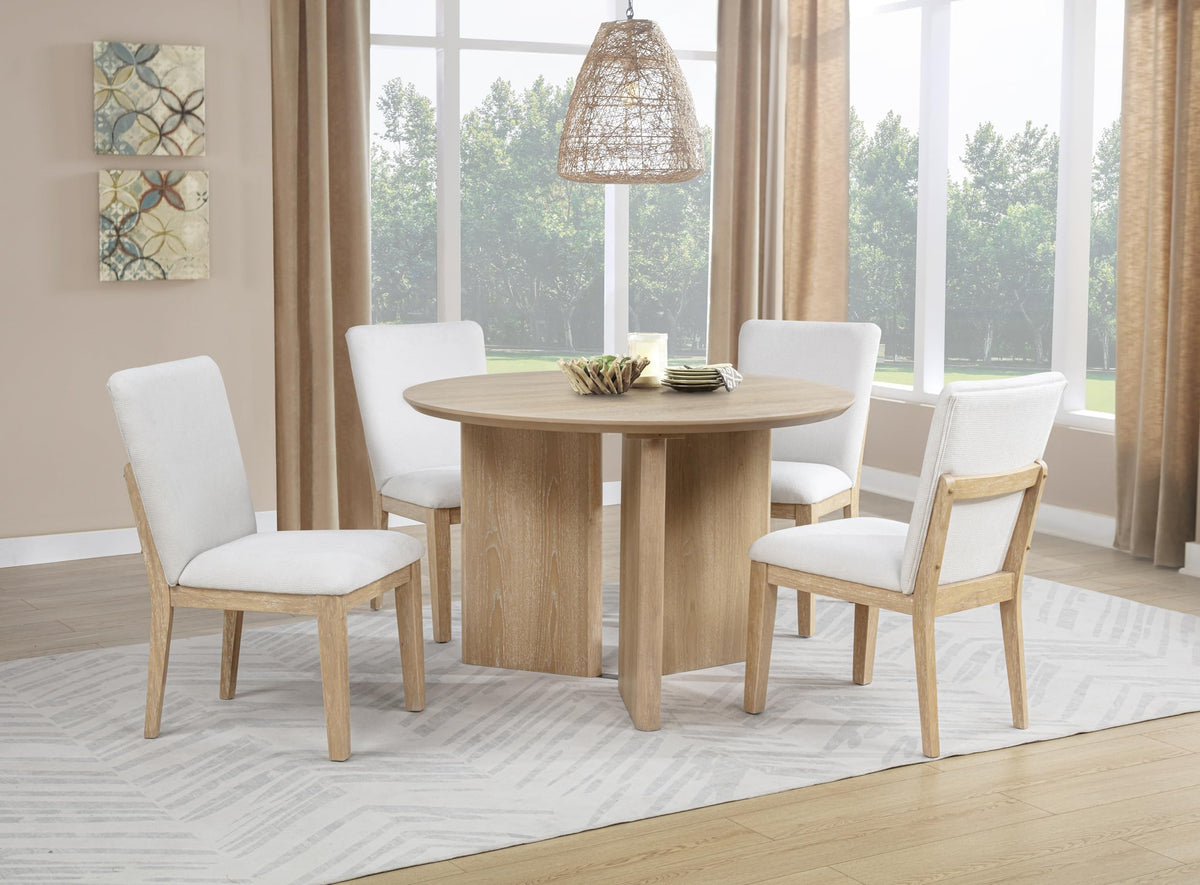 sh Veneer Wood Smooth Trio-Panel Base Kitchen Room Furniture Stationary Set in Light Oak