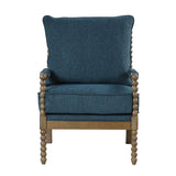 Hanako Accent Chair in Blue And Natural Oak - detail view