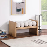 Torbjorn 32" Bench in Natural Oak - front view