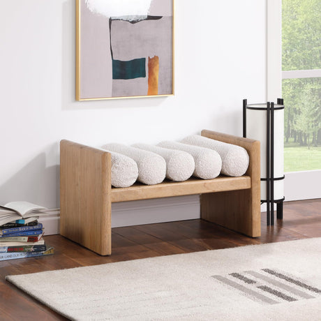 Torbjorn 32" Bench in Natural Oak - front view