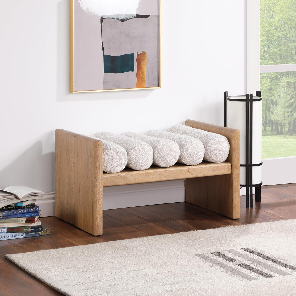 Torbjorn 32" Bench in Natural Oak - front view - Natural Oak