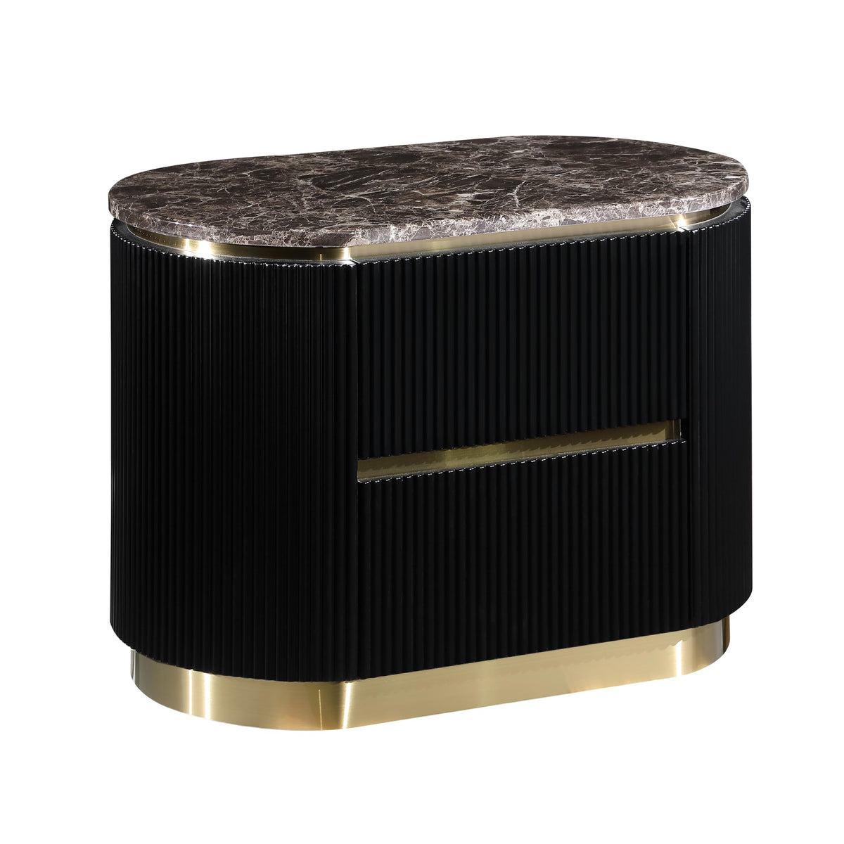 Trandell 22" High Modern Glam Faux Marble Top Nightstand