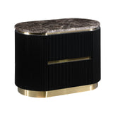 Trandell 22" High Modern Glam Faux Marble Top Nightstand