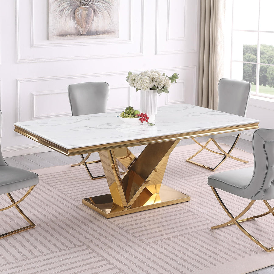 Thiago Dining Table in Gold