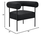 Melvin Contemporary Boucle Fabric Accent Black Legs, 1 Chair - side view