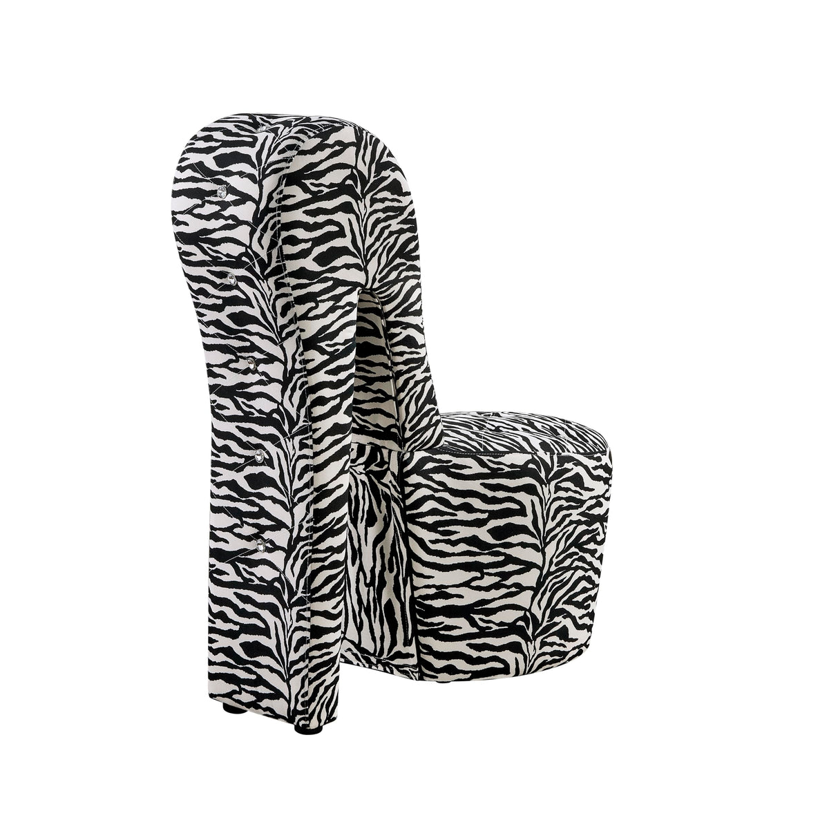 Tristam 40" Modern Glam High Heel Lounge Chair in Zebra - back view