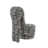 Tristam 40" Modern Glam High Heel Lounge Chair in Zebra - back view