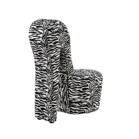 Tristam 40" Modern Glam High Heel Lounge Chair in Zebra - back view