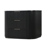 Quintet 30" Wide Mid-Century Modern Fluted 3 -Drawer Nightstand - angle view