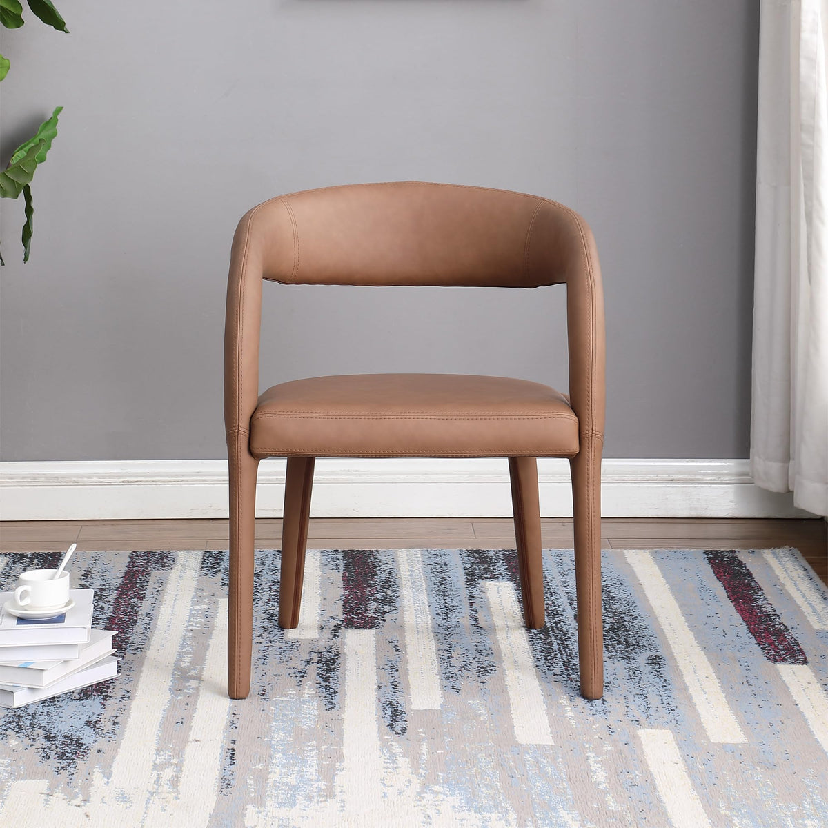 Conan Dining Chair in Brown - angle view