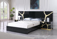 Trevello Modern Lacquered High Gloss California King Bed Frame, Expansive Headboard with Optional… - front view