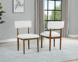 Yvetta Upholstered Cushion Fabric Mid-Century Modern Dining Chairs - front view