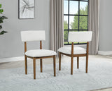 Yvetta Upholstered Cushion Fabric Mid-Century Modern Dining Chairs - front view