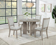 Timbria 42" Round Transitional Dining Table, Ideal for Kitchen or Dining Room Spaces in Oak/Grey - front view