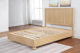 Daplen 47" Scandinavian Modern Platform Bed Frame, Queen, Vertical Ribbed Design Headboard in… - detail view