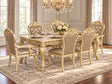 Miranda Gold 7/9-Piece Dining Set — collection view; check selected pieces
