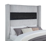 Uphoria Rabbit Velvet Modern Upholstered Queen Bed - room setting