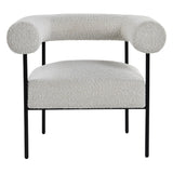 Melvin Contemporary Boucle Fabric Accent Black Legs, 1 Chair in Cream - detail view