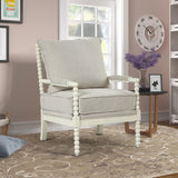 Hanako Accent Chair in Beige And Off White - front view