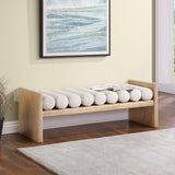 Torbjorn 52" Bench in Natural Oak - front view