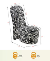 Tristam 40" Modern Glam High Heel Lounge Chair in Zebra - side view