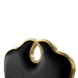 Leona Contemporary Velvet Royal Dining Chair with X-Shaped Gold Legs - angle view