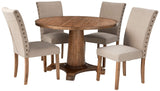 Transitional Linen 5 Pcs Dining Set