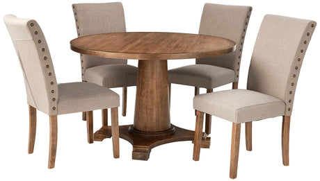 Transitional Linen 5 Pcs Dining Set