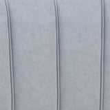 Ctera Queen Velvet Bed Frame with 30" Shell-Shaped Headboard, Low Profile in Light Grey - back view