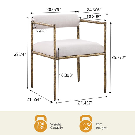 Rocento Modern Industrial Dining Chairs - side view