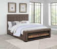 Umeria Upholstered Bed Frame with 53" Tall Headboard, King, Button Tufted Headboard and Footboard… - front view