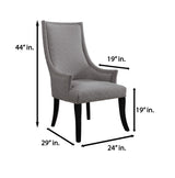 Audrey Greek Key Fabric Accent Chair in Grey - side view