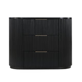 Quintet 30" Wide Mid-Century Modern Fluted 3 -Drawer Nightstand - detail view
