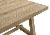 Malibu 84" Rectangle Transitional Dining Table with Wood Grain Top, Trestle Base and Diagonal… - detail view