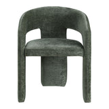 Cecile Contemporary Accent, Soft Chenille Fabric Upholstered in Green - detail view