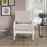 Hanako Accent Chair in Beige And Off White - angle view