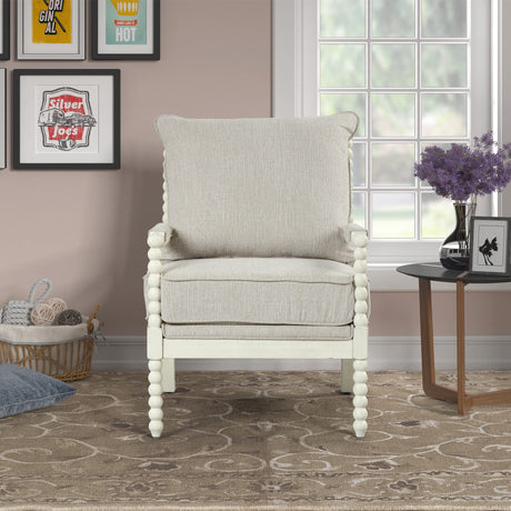 Hanako Accent Chair in Beige And Off White - angle view